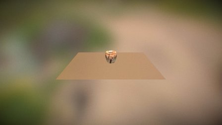 Wooden cup with water 3D Model