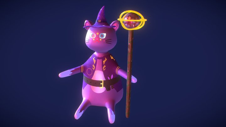 Bibble the wizard cat 3D Model