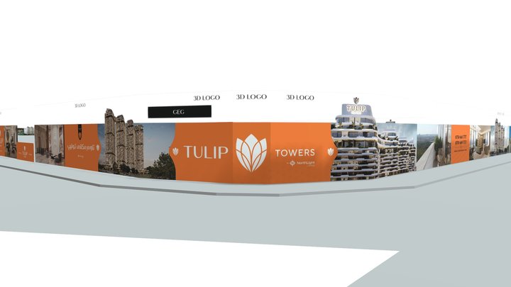 Tulip Towers Fence Design 3D Model