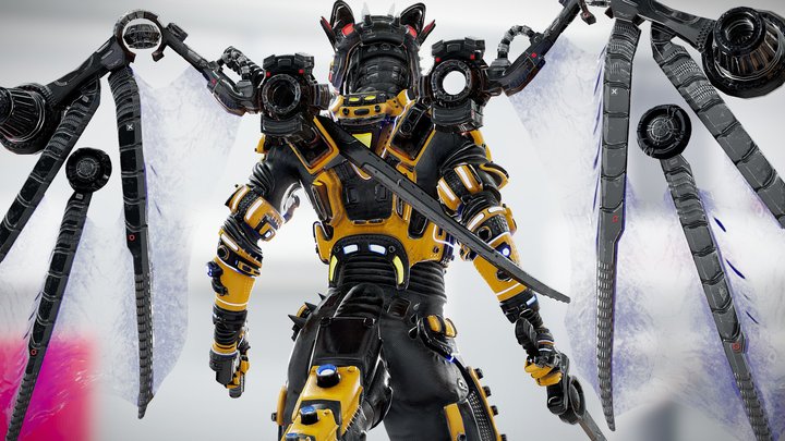 Sci-Fi Character - Dragon Warrior (Futuristic) 3D Model