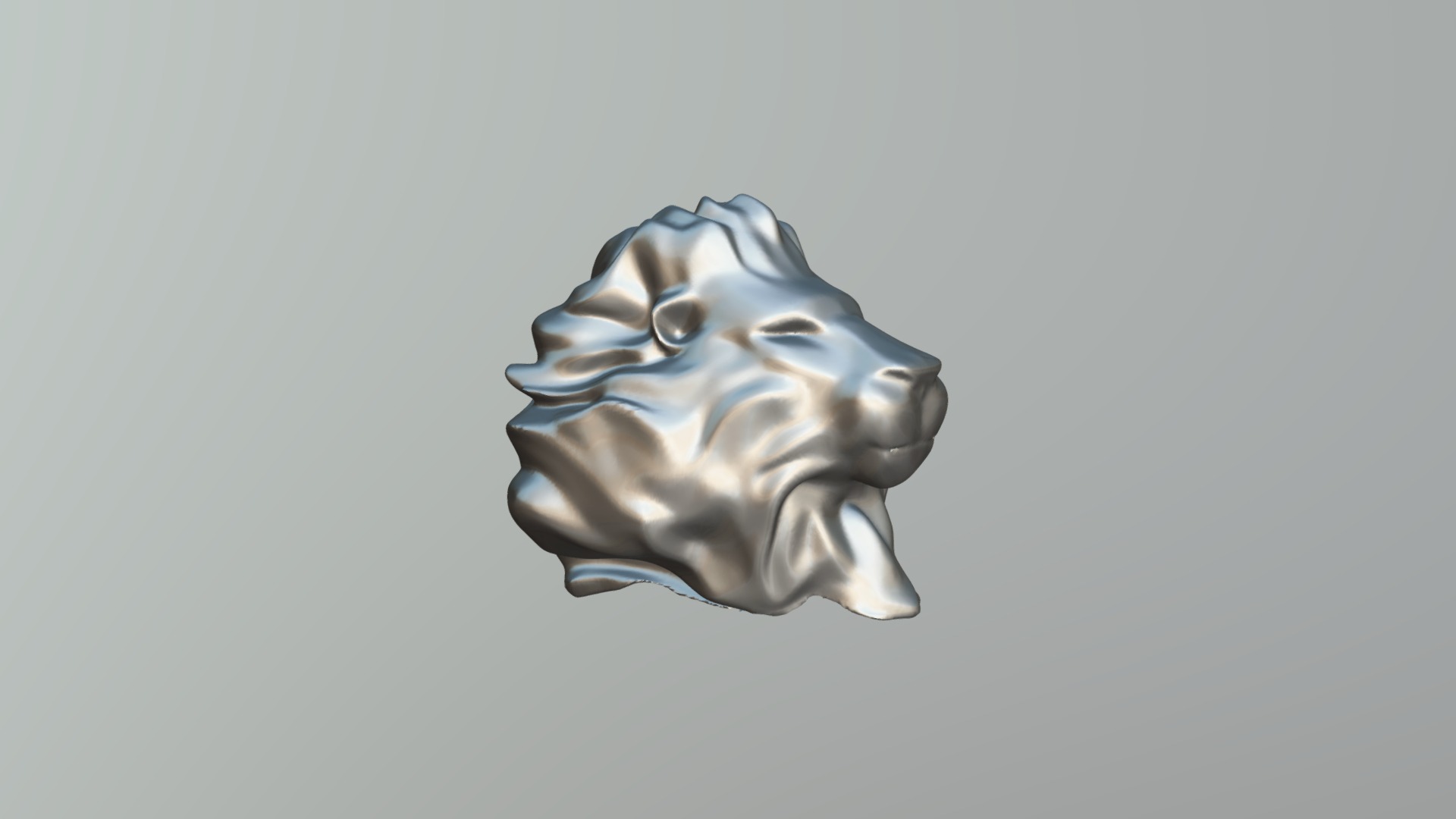 3D model Lion head bust statue - This is a 3D model of the Lion head bust statue. The 3D model is about a fish with a human face.