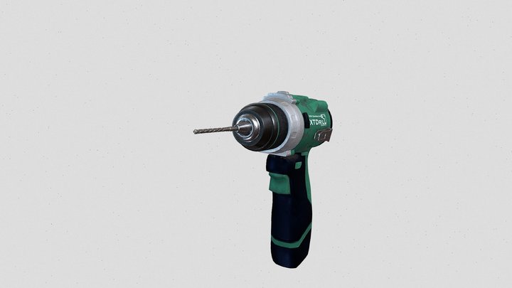 Green electric power Drill Model 3D Model