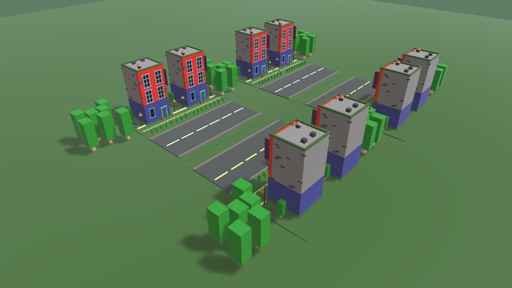 Low Poly Street V3 – Modelo 3D gratuito STL
