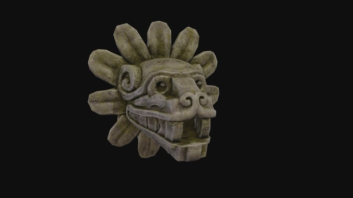 Mayan Statue Cougar Head 3D Model