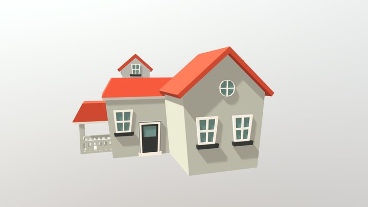 Low poly House_ Game Asset 3D Model