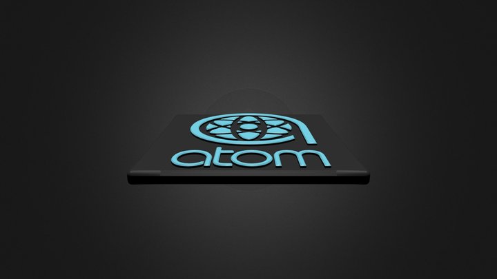 Atom Logo Two Color 3D Model