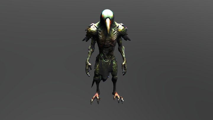 Zombie Crow 3D Model