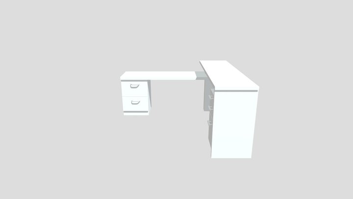 Modern Desk OBJ 3D Model
