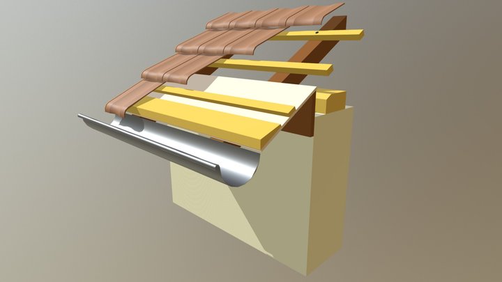 Habillage de saillie d'égout avec cache-moineau 3D Model