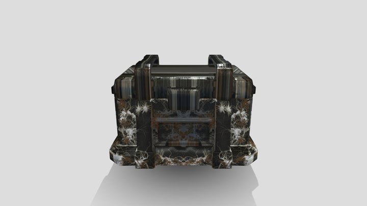 Contenedor con sus texturas 3D Model