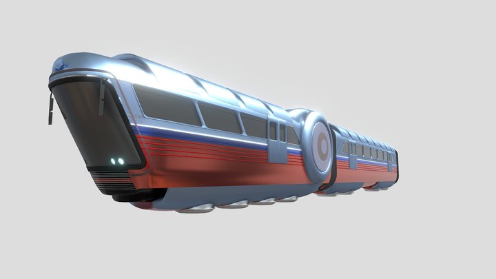 Futuristic flying train 3D Model