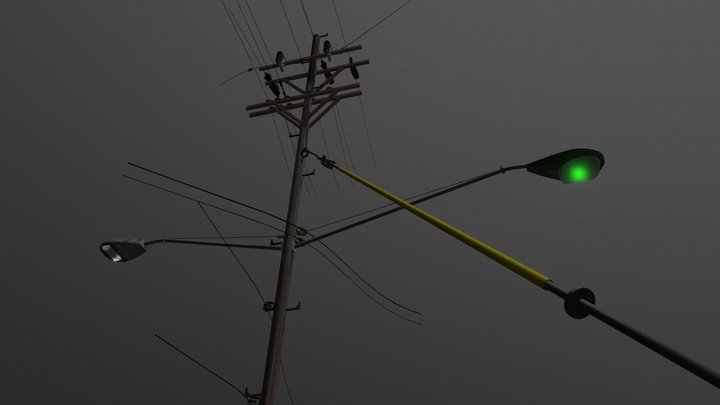 Erl1(new) M400(new) Utility Pole Dual New Climb 3D Model
