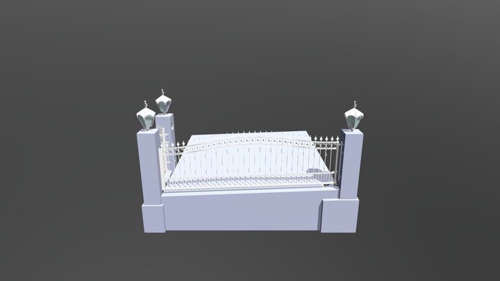19100015 - Tor, Gehtür, Lampen 3D Model