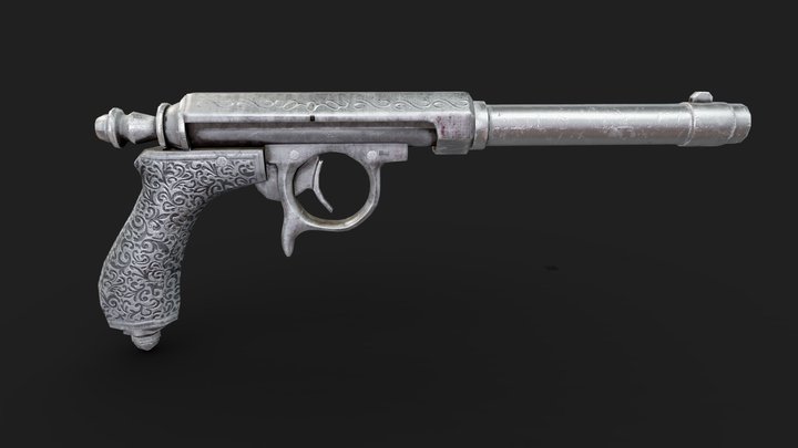 Joalland All Metal Pistol game ready 3D Model