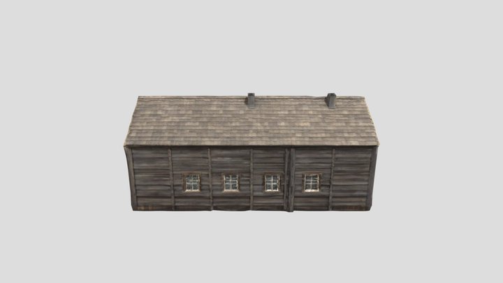 Old Wooden Barn Model 3D Model