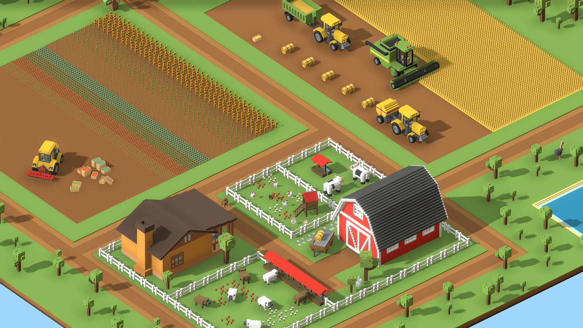 3D model Voxel Farm - This is a 3D model of the Voxel Farm. The 3D model is about a model of a farm.