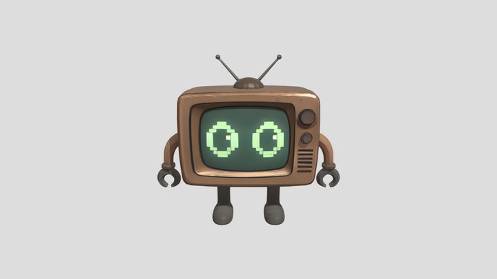 Cartoon robot television/TV character 3D Model
