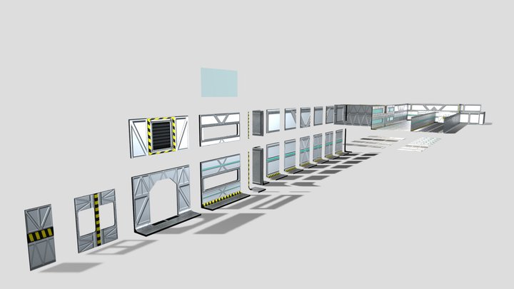 Modular Sci-fi set 3D Model