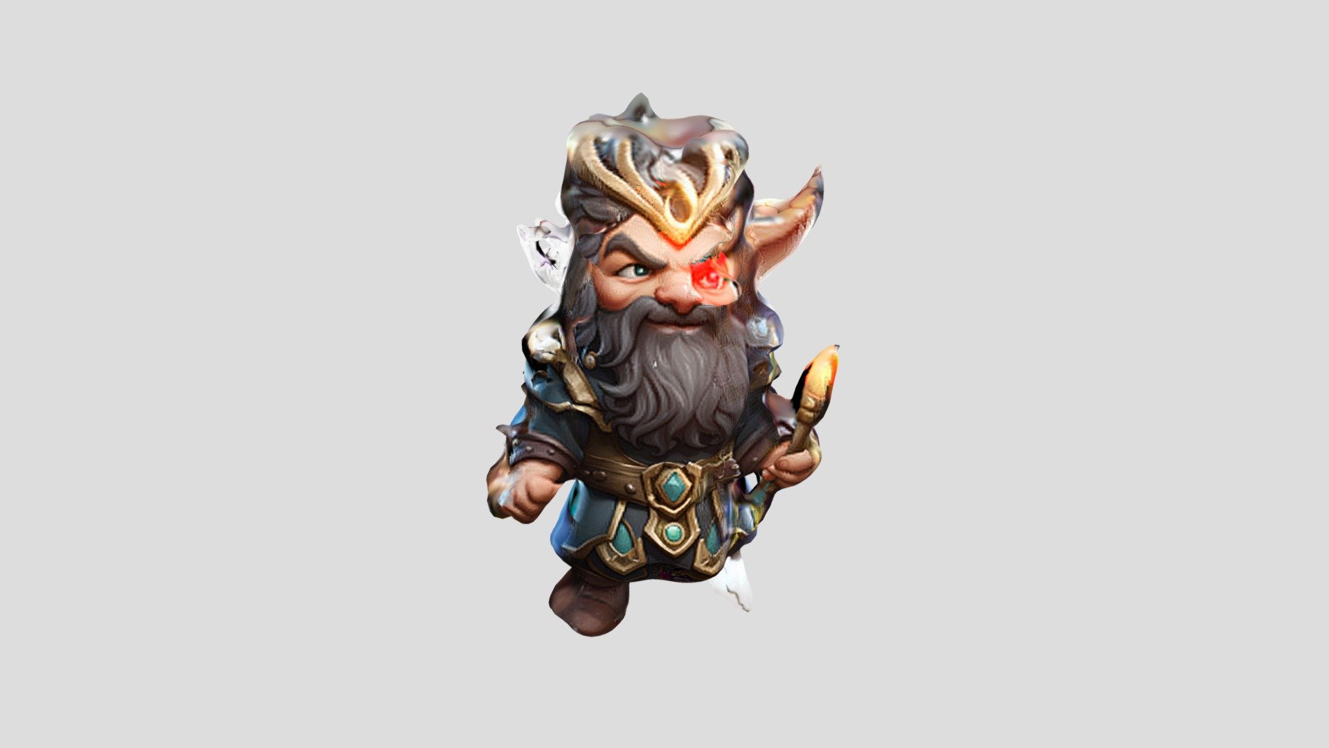 Pixelated Gnome with Torch A pixelated gnome - Download Free 3D model ...