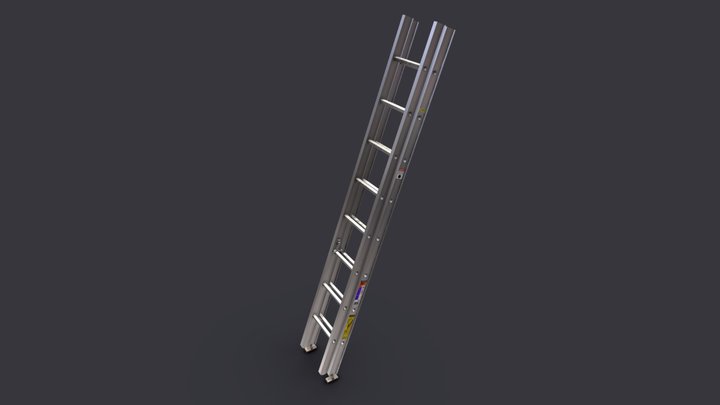 24 Foot Aluminum Extension Ladder 3D Model