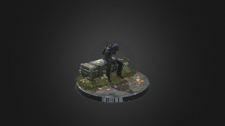 Abandoned Military Crate + Guy 3D Model
