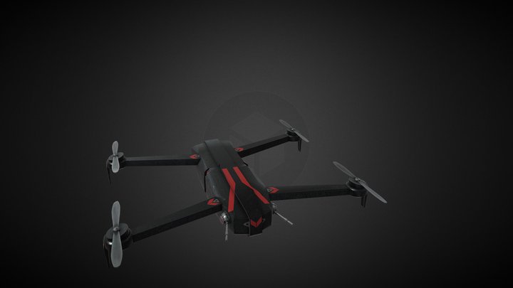 Sci-fi Drone (Animated) 3D Model