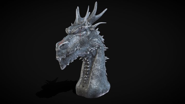 Dragon Head Statue 3D Model