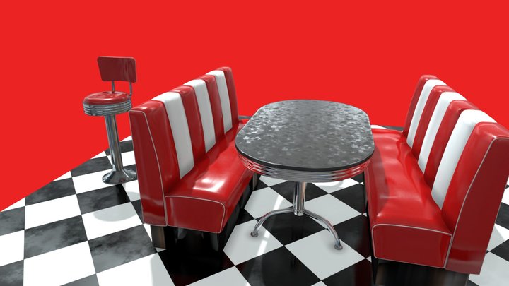 Retro Diner - Furniture Pack 3D Model