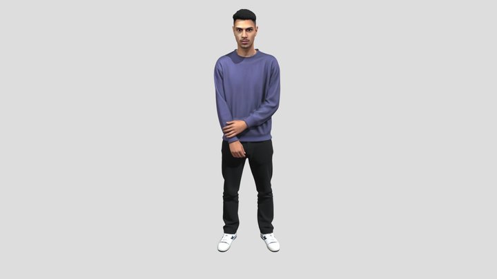 Blue Sweatshirt Portrait – Kostenloses 3D-Modell STL