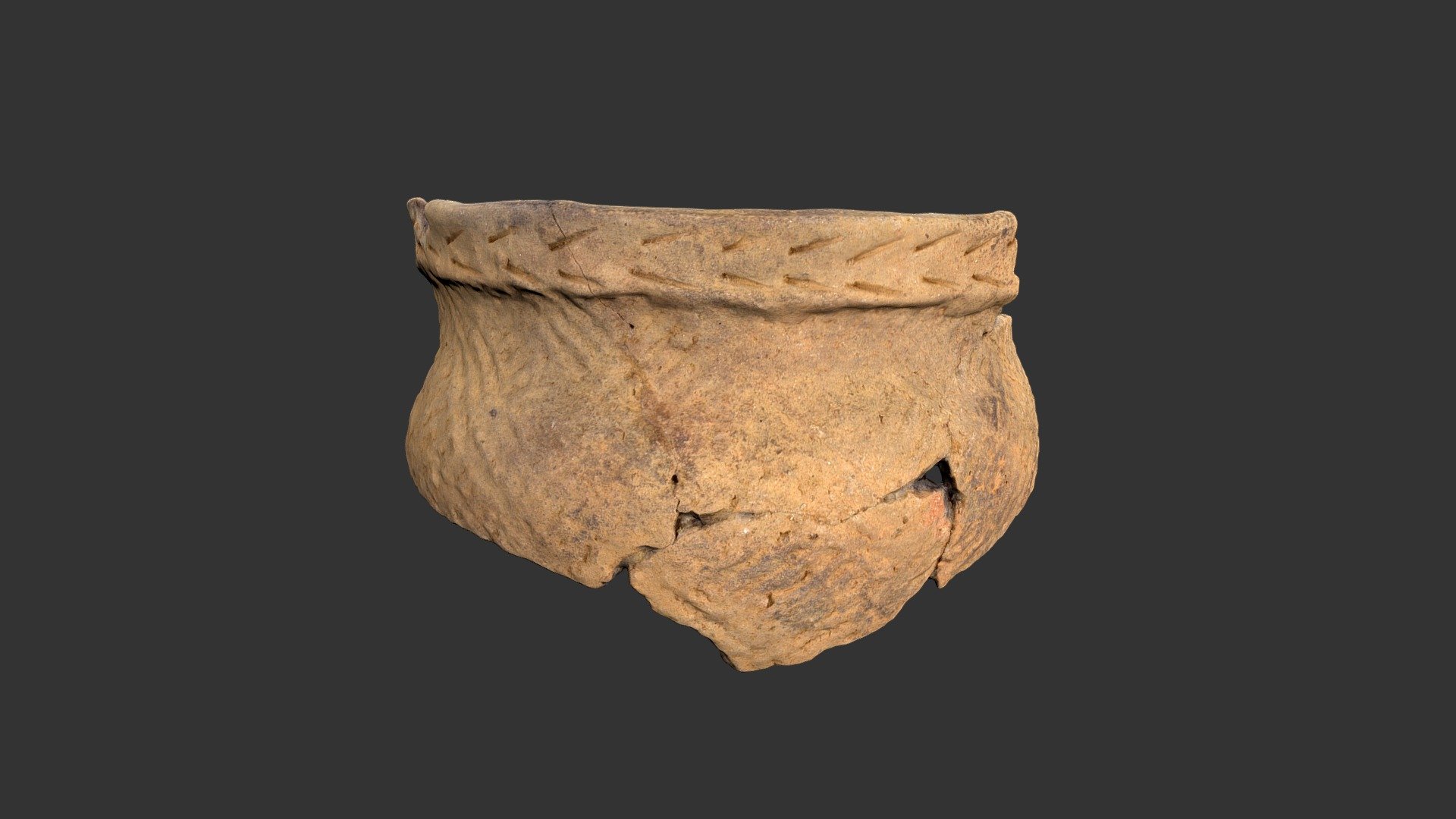 Pisgah Complicated Stamped Jar Rim (2094p1038)