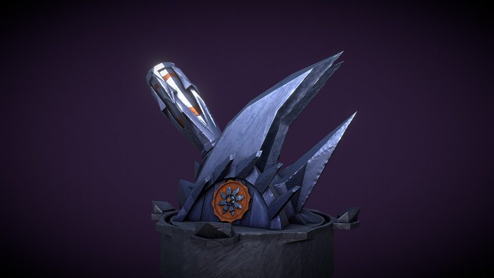 Stylized Metal Fantasy Cannon 3D Model