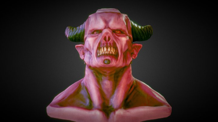 Realistic-Stylized low poly Diablo 3D Model