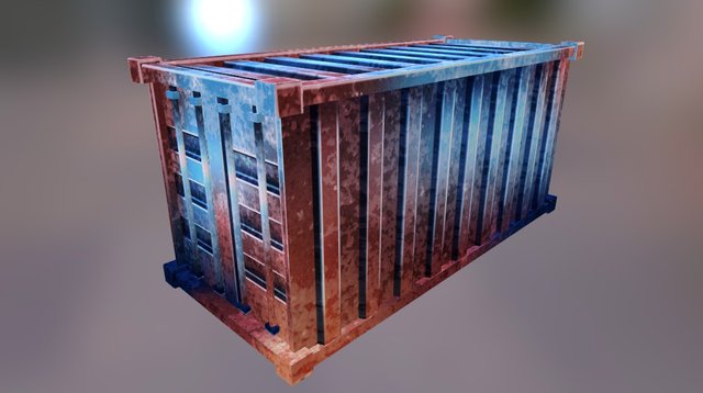 Cargo Container- Damaged 3D Model