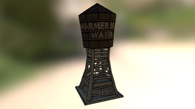 Cowboy Style Water Tower 3D Model