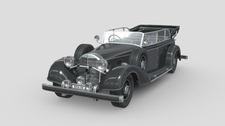 Low Poly Car - Mercedes-Benz 770K 1936 3D Model