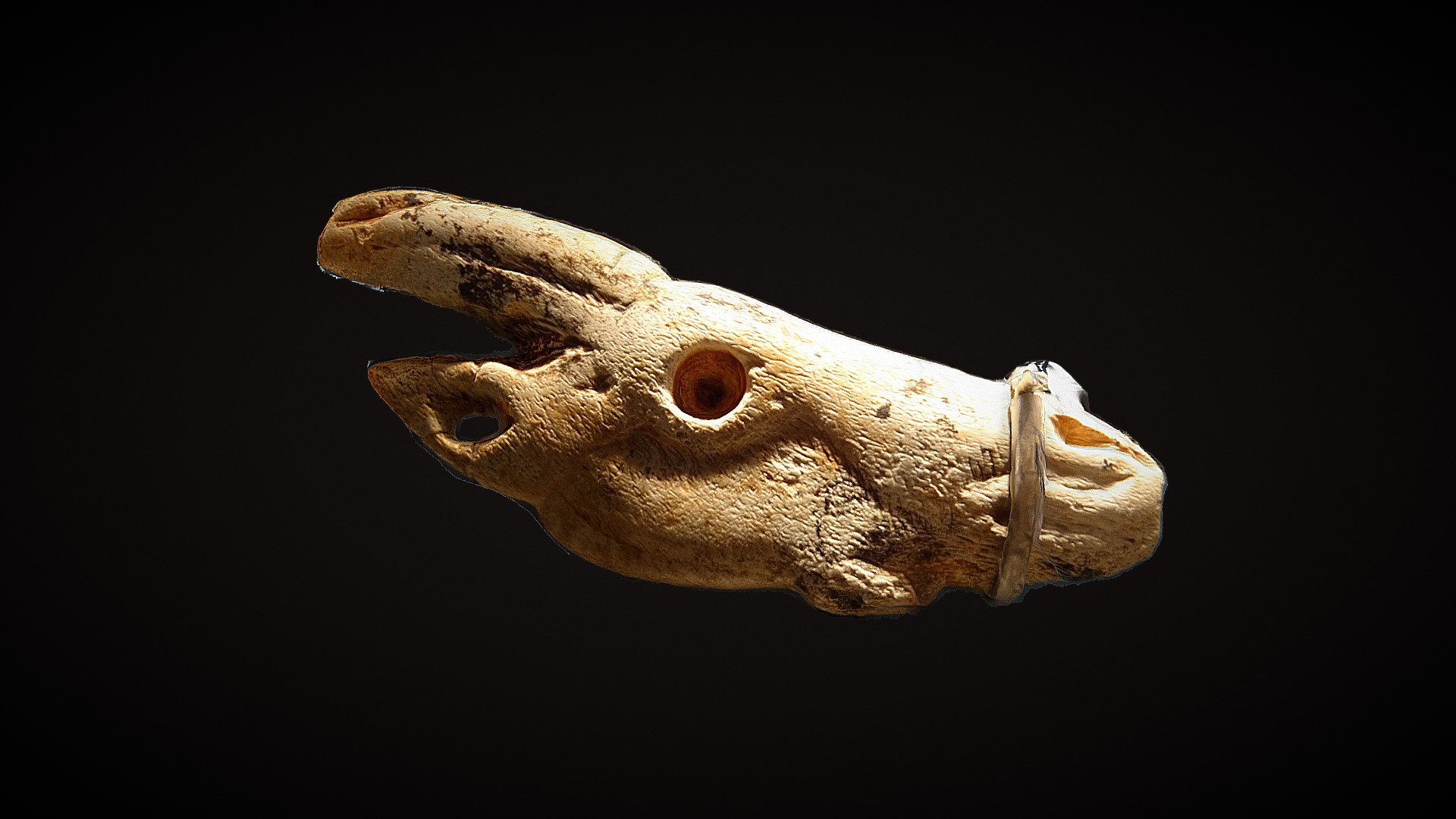 Cabra tallada en hueso - Cueva de Tito Bustillo