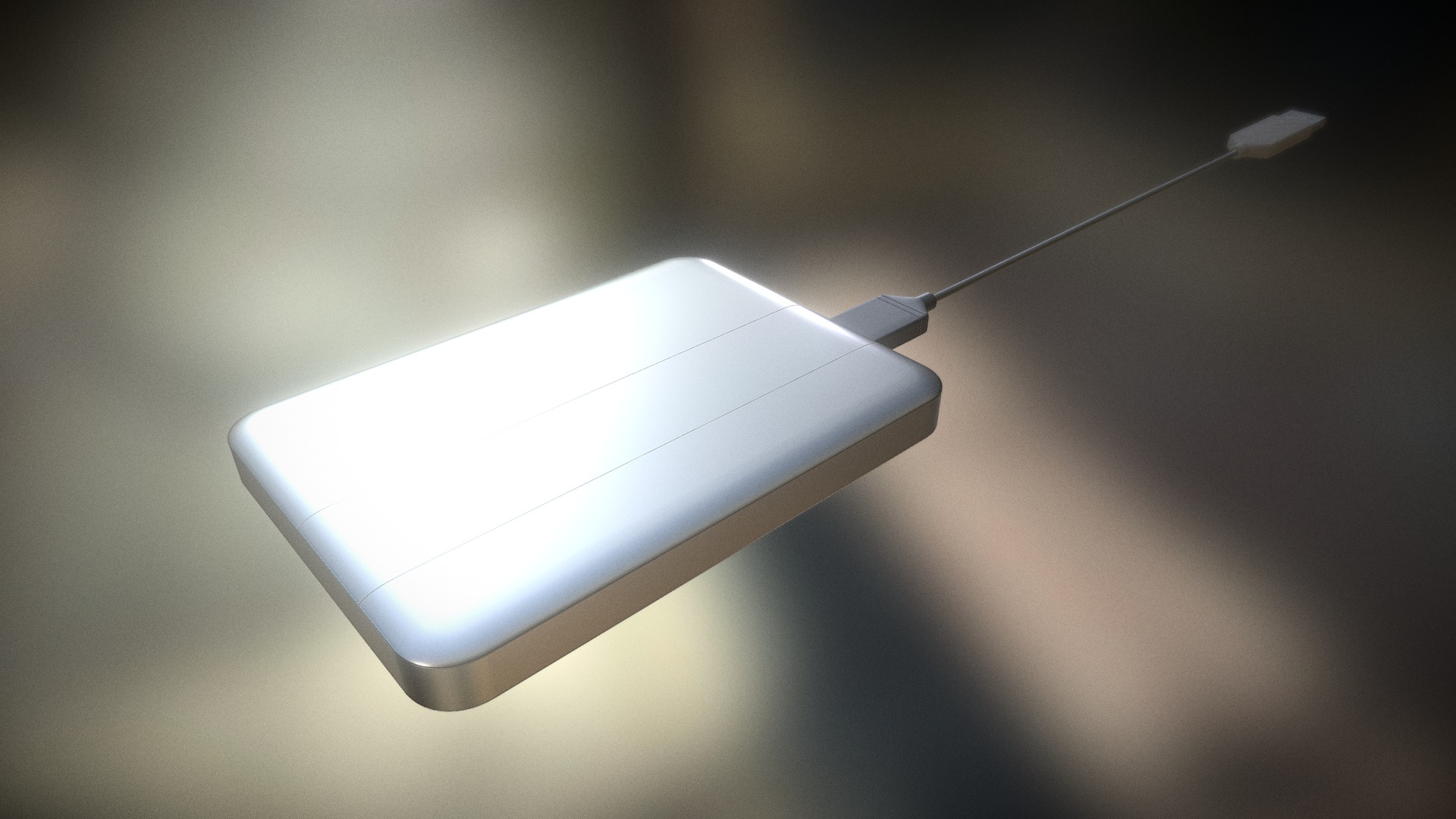 3D model External Hard Drive and Cable High Poly - This is a 3D model of the External Hard Drive and Cable High Poly. The 3D model is about a white lamp shade.