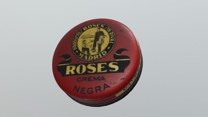 Caja de crema Roses negra 3D Model