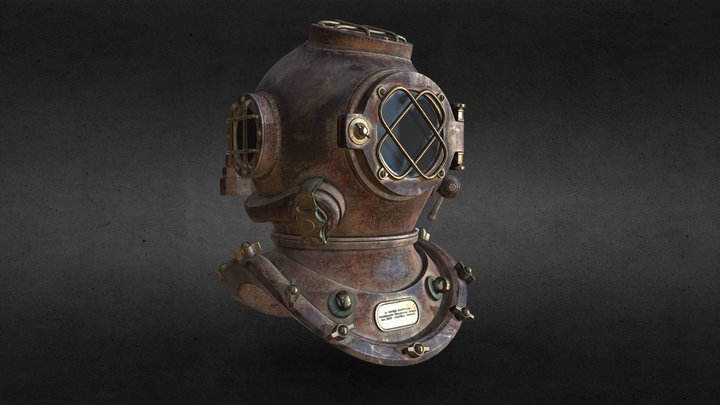 Rusty Diving Helmet - 4096px² 3D Model