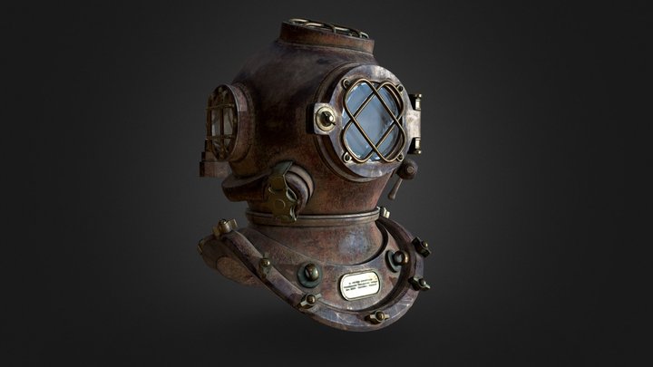 Rusty Diving Helmet - 4096px² – Free 3D Model STL