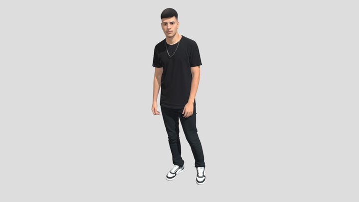 Casual Black Tee Portrait – Modello 3D gratuito STL