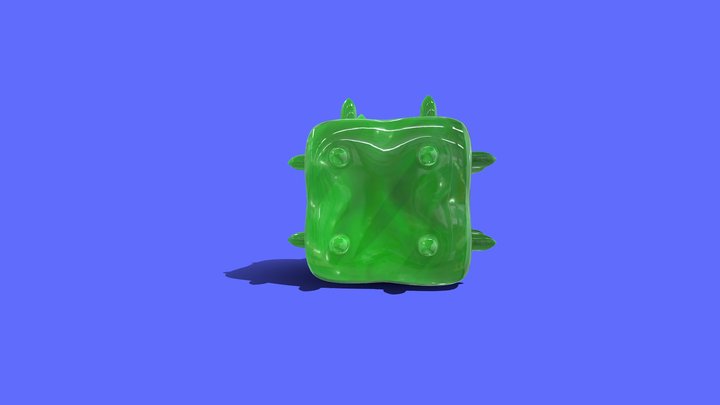 Green Spicky Slime 3D Model