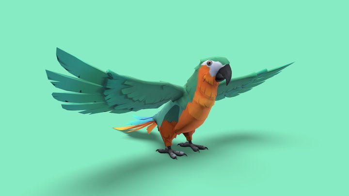 Stylized Parrot 3D Model (Free Download) 3D Model