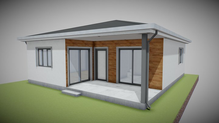 8x9 One Storey House Design 3D Model