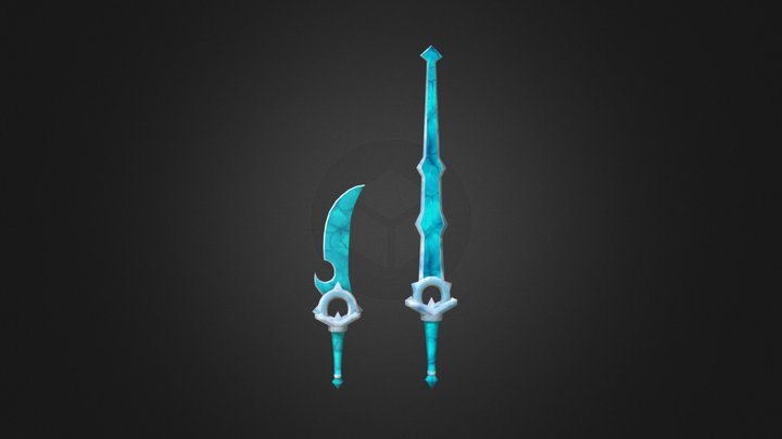 Ice Swords 3D Model