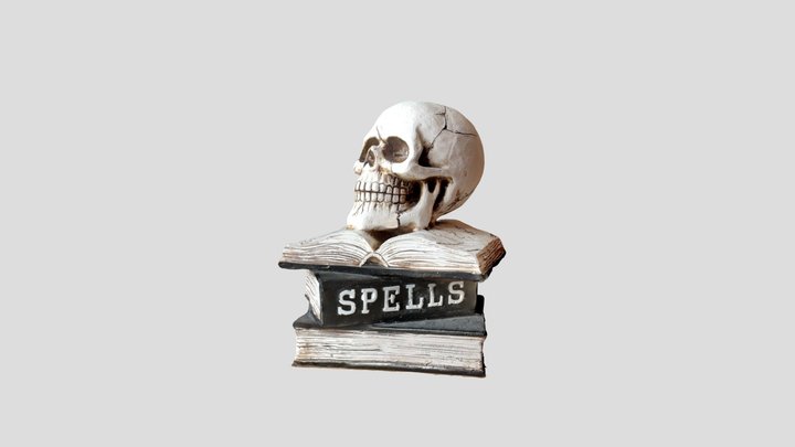 Spell Books and Skull 3D Model