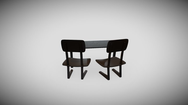 Table and Chairs 3D Model