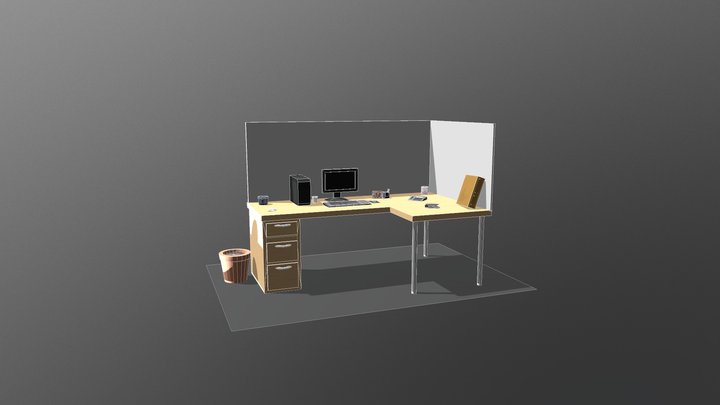 Office cubicle 3D Model