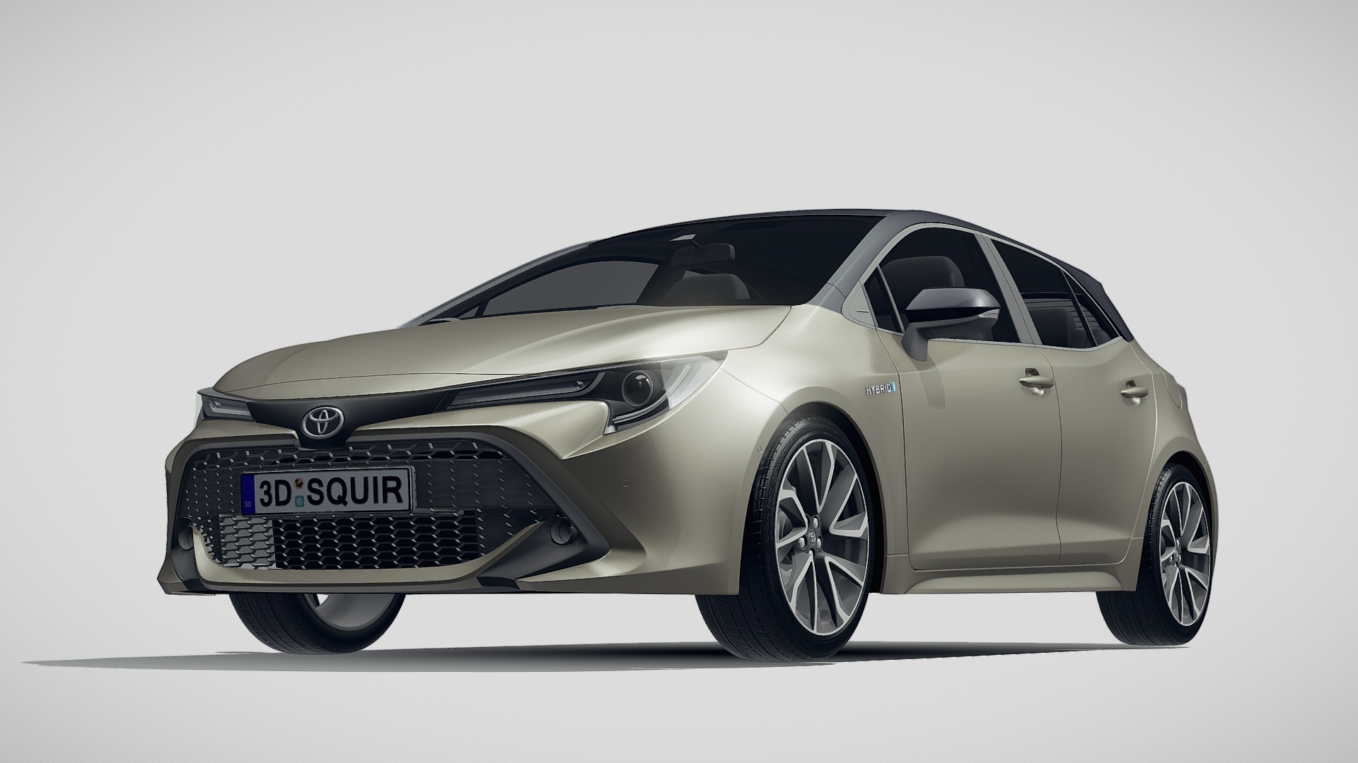 3D model Toyota Auris 2019 - This is a 3D model of the Toyota Auris 2019. The 3D model is about a silver car with a black top.