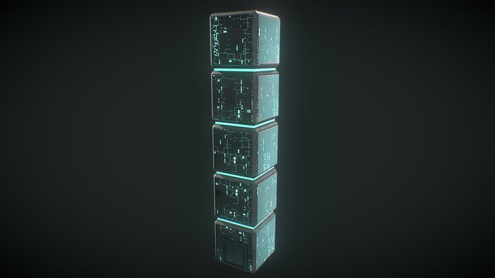 Cyberpunk Scifi City Building 3D Model